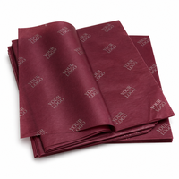 Nouvel Arrivage Papier de Soie Rouge 17 g/m² avec Logo Doré Imprimé Personnalisé Vente en Gros pour Emballage Cadeau