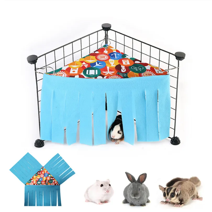 Tempat tidur gantung hewan kecil produk hewan peliharaan tempat tidur tersembunyi tenda rumbai Guinea Pig dapat dilepas