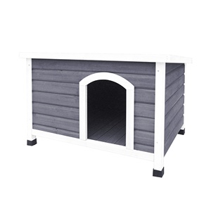 Casa de perro de madera para perros medianos y grandes, perrera para perros duradera extra impermeable con suelo de madera para jardín y patio trasero - Product Image 2