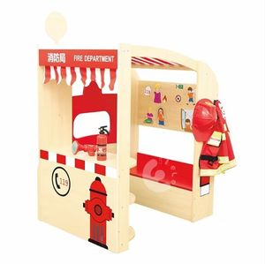 Eibele alta calidad jardín de infantes niños divertido juego de rol casa comida rápida tema interior casa de madera <span class=keywords><strong>para</strong></span> niños casa de juegos de madera - Product Image 3