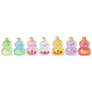 Porte-clés en résine créatif DIY Rainbow Candy, motif gourde de dessin animé, ornement de bureau aux couleurs lumineuses, décoration artistique pour la maison - Product Image 4