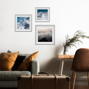 Großhandel Holzrahmen für Bilder Quadratisches Design Abgeschrägte Kanten Schwarz und Weiß Maßgefertigter Holz-Fotorahmen Familiendekoration - Product Image 2