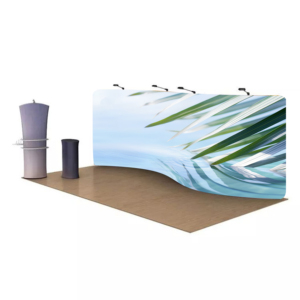 Mur d'affichage incurvé en tissu tendu, imprimé sur mesure, extensible sans couture, résistant aux plis, pour exposition, salon professionnel, événement, <span class=keywords><strong>fond</strong></span> de scène de marque - Product Image 3