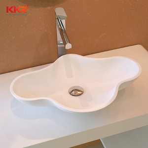 Baño <span class=keywords><strong>de</strong></span> arriba contra cuenca forma <span class=keywords><strong>de</strong></span> flor <span class=keywords><strong>diseño</strong></span> moderno superficie sólida lavabo resina fregadero <span class=keywords><strong>de</strong></span> piedra - Product Image 3