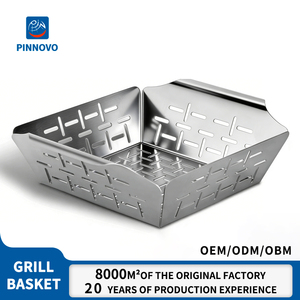 Panier à légumes en acier inoxydable Pinnovo, panier de cuisson durable pour accompagnements, compatible avec tous les grils <span class=keywords><strong>Weber</strong></span>, argent - Product Image 1
