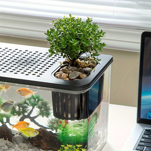 <span class=keywords><strong>Modern</strong></span> Huisdecor Groot Vierkant Transparant Abs & Pet Top <span class=keywords><strong>Aquarium</strong></span> Met Ventilatiegaten Voor Goudviskweek En <span class=keywords><strong>Aquarium</strong></span>