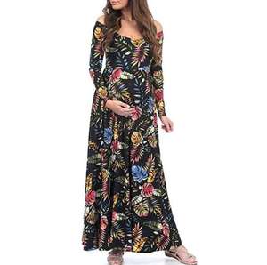 Vestido Largo de Color Sólido para Mujeres Embarazadas, Estilo Europeo y Americano, para Sesiones de Fotos, Venta al por Mayor - Product Image 6