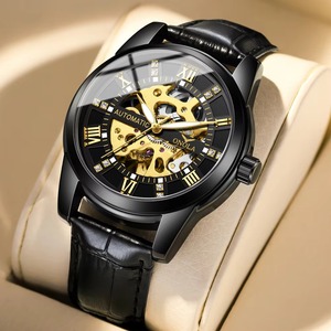 Drioshipping Men's Business <b>Mechanical</b> <b>Watch</b> Waterproof Automatic <b>Watch</b> Men'S Leather Business Men's Night Glow <b>Watch</b> - Product Image 2