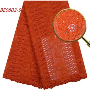 1694 Free Shipping Burnt Orange African Fabric Guipure Lace Fabric Austria Lace Fabric