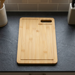 Planche à découper rectangulaire en bambou 24x34cm 1cm d'épaisseur avec poignée Planche à découper de cuisine - Product Image 4