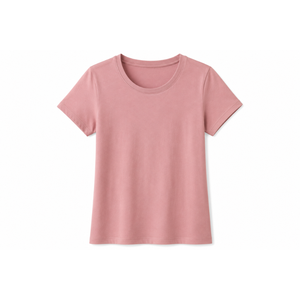 100% Algodón Vietnamita, Tejido Básico Suave y Transpirable, Color Liso, Camiseta de Punto Corta para Mujer, Cuello Redondo, Estilo Casual Básico - Product Image 2