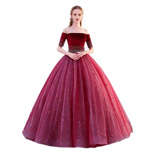 Elegant Off Shoulder Tulle Dress Long Skirt Performance Wear For Stage Women Adult - Product Image 5