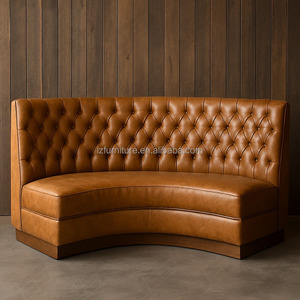 Meubles de restaurant classiques américains, canapés en cuir PU, combinés avec des chaises, restaurants de luxe, hôtels, banquets, cafés et bars - Product Image 2
