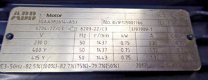 Motor Asíncrono 3GAA082614-ASJ 0.75kW 1437rpm IE3 M3AA 80 ME 4 IP55 PLC - Product Image 2