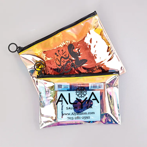 תיק רוכסן מותאם אישית הולוגרפי תיק רוכסן עבור תיק תכשיטים קוסמטיים אריזת רוכסן - Product Image 2