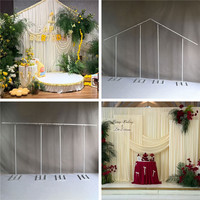 Support de toile de fond métallique réglable 1,5m-2,8m, système de support télescopique en A pour draperie, idéal pour la décoration de mariages, fêtes et événements
