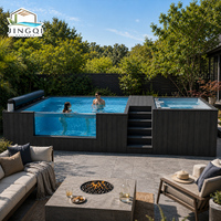 Piscine hors-sol familiale en fibre de verre, jacuzzi extérieur, grande piscine résidentielle de 40 pieds sur 20 pieds, piscine conteneur
