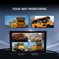 Sistema de Cámara Impermeable IP69K con Grabador de Pantalla Dividida AHD de 4 Canales y 10 Pulgadas, 1080P HD, para Camiones y Autobuses