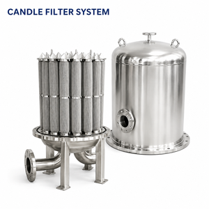 Nouveau filtre à <span class=keywords><strong>bougies</strong></span> industriel sur mesure, panier filtrant 10/20/40 pouces, éléments filtrants à haute pression à nettoyage automatique pour l'eau - Product Image 1