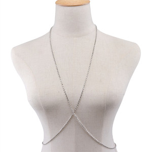 <span class=keywords><strong>KOMI</strong></span> — collier Body longues avec pompon en cristal pour femmes, chaînes de corps <span class=keywords><strong>Sexy</strong></span>, chaînes de couleur or et argent, col licou, été, plage, A70222 - Product Image 3