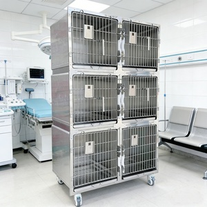 Grandes cages d'élevage en acier inoxydable pour animaux de compagnie, cages hospitalières multi-niveaux pour animaleries, cages d'élevage universelles pour chats et chiens - Product Image 1
