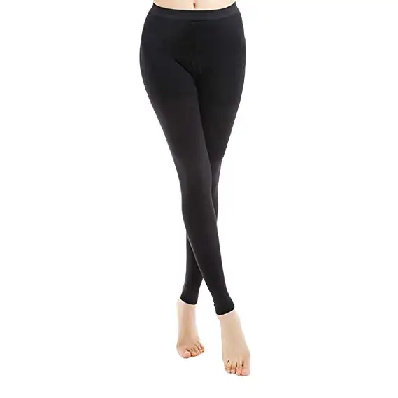 Medias de nailon de talla grande para mujer, medias de LICRA negras para Fitness