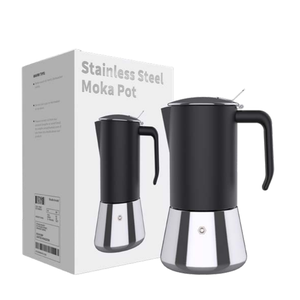 Cafetière à expresso en acier inoxydable 4 tasses pour cuisinière à gaz et à induction, cafetière Greca, <span class=keywords><strong>percolateur</strong></span> - Product Image 1