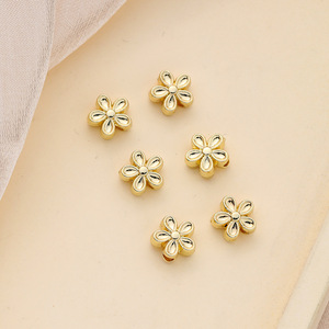 Fashion Pearl <b>Bracelet</b> Jewelry Material 18k Bag Gold Inlaid Oval Colored Zirconium Double Row Three Rows of <b>Beads</b> Flower - Product Image 1