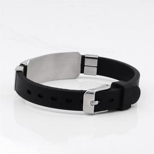 Pulsera de silicona para personalizar, pulsera ajustable de acero inoxidable, pedido mínimo de 1 pieza - Product Image 4