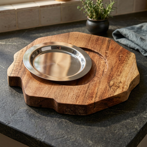 Plateau de service en bois d'acacia, finition huilée naturelle, passe au lave-vaisselle, pour la cuisine, la salle à manger, la table basse, design polyvalent, MOQ - Product Image 2