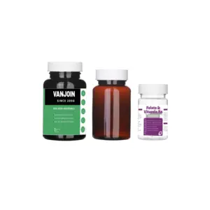 Hap için ilaç şişesi Amber çocuklar için güvenli kapaklı şişe ml plastik şişeler ile 100cc PET gıda sınıfı Vitamin 500