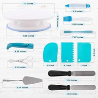 Professionelles 137-teiliges Tortendrehteller-Set mit Kuchendekorations-Set, Backutensilien, Spritztüllen & Spritzbeuteln für Anfänger