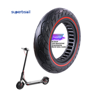 Neumático Sólido de Goma Rojo 10x2.125 para Patinete Eléctrico Xiaomi M365/PRO/PRO2/1S/Kukirin M4/M4 Pro/Kukirin G2 Max, Entrega Rápida desde Almacén en la UE