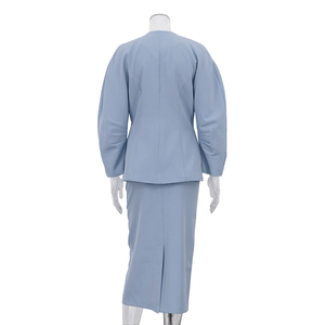 Completo da donna elegante due pezzi personalizzato per primavera 2026: blazer e gonna <span class=keywords><strong>midi</strong></span> lunga con spacco posteriore - Abito da ufficio da donna - Product Image 5