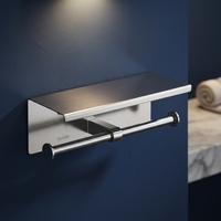 Porte-rouleau de papier toilette mural en acier inoxydable 304 avec étagère pour salle de bain