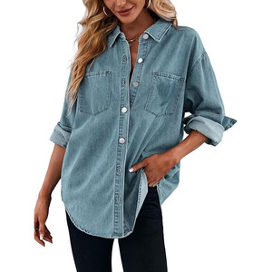 <span class=keywords><strong>Camicie</strong></span> <span class=keywords><strong>in</strong></span> Denim <span class=keywords><strong>da</strong></span> <span class=keywords><strong>donna</strong></span> camicette <span class=keywords><strong>da</strong></span> <span class=keywords><strong>donna</strong></span> camicia di <span class=keywords><strong>jeans</strong></span> <span class=keywords><strong>da</strong></span> <span class=keywords><strong>donna</strong></span> a manica lunga <span class=keywords><strong>camicie</strong></span> retrò all'ingrosso accettano logo personalizzato - Product Image 1