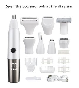 Ladies Trimmer Kit 8 Attachments Stainless Steel Foil Smooth <strong>Shave</strong> No Irritation USB Bikini Underarm Professional Shaver Set - Product Image 6
