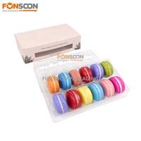 Boîte d'emballage en papier pliable personnalisée pour 12 macarons, avec fenêtre, pour biscuits, baklavas, en-cas