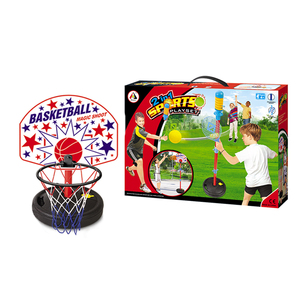 Juego Deportivo <span class=keywords><strong>2</strong></span> en 1, Raqueta de Tenis, Juegos de Interior y Exterior, Aro de Baloncesto Portátil Ajustable - Product Image 4