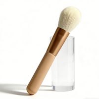 Pinceau à poudre compact beige mini personnalisé avec logo pour maquillage, accessoires de maquillage, outils de beauté, cadeau