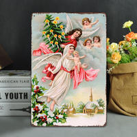 Panneau de Noël en étain personnalisé, décoration murale amusante, panneaux en étain vintage rétro, décoration murale de Noël en métal