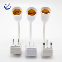 Adaptateur flexible pour ampoule LED avec interrupteur marche/arrêt, prise EU US UK, convertisseur universel de douille E27