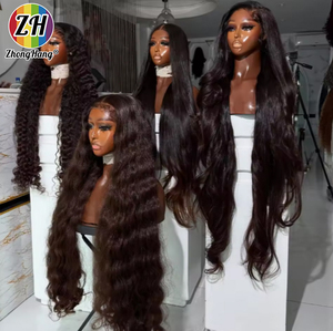 Parrucche in Capelli Vergini Vietnamiti Non Trattati Super Double Draw, Parrucche in Pizzo 4x4 di Alta Qualità Senza Colla Lisce per Donne di Colore - Product Image 4