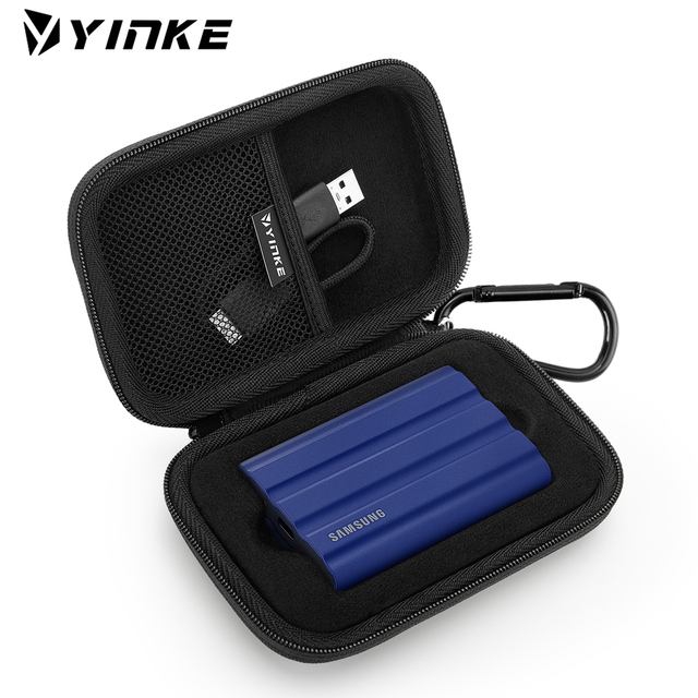 YINKE Carrying Case for Samsung T7/T7 Shield/Touch Portable SSD 1TB 2TB 500GB Hard EVA Portable Travel Storage Protective Cover