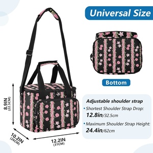 24 Cans Hawaiian Puakenikeni Flowers Bag Large Capital Custom Thermal Insulated Meal Prep Lunch Cooler Bags With Logo - Product Image 3