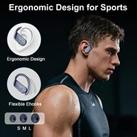Auriculares Bluetooth de Oreja Abierta Totalmente Impermeables IPX7, 7 Horas de Llamadas, Larga Duración en Espera, Auriculares para Gimnasio y Correr