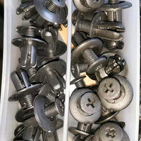 120 pièces d'attaches automobiles pince rivets fixes de type poussoir boucle hybride de retenue de plaque décorative de porte de pare-chocs