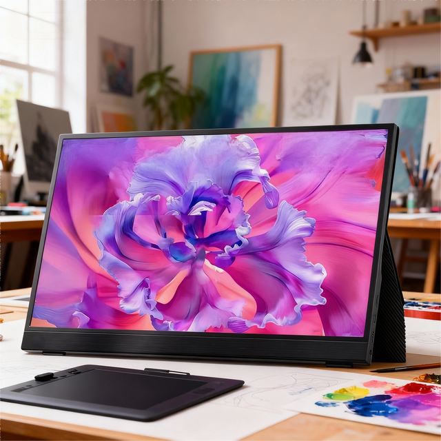 Shenzhen Wholesales 15.6" Portable Monitor  FHD 1080P Type-C External Second Display Screen for Laptop PC Phone