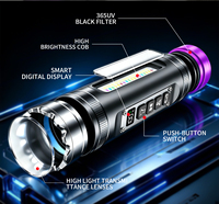 Linterna LED Multifuncional con Luz Negra UV de 365nm, Lámpara Lateral RGB COB, Recargable, de Aleación de Aluminio, para Camping e Inspección