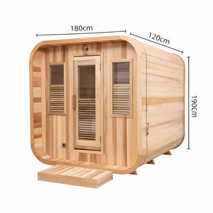 Sauna extérieur moderne en forme de cube pour 8 personnes, en cèdre rouge et en hemlock, grand sauna extérieur traditionnel, poêle à vapeur, <span class=keywords><strong>chauffage</strong></span> hybride - Product Image 6